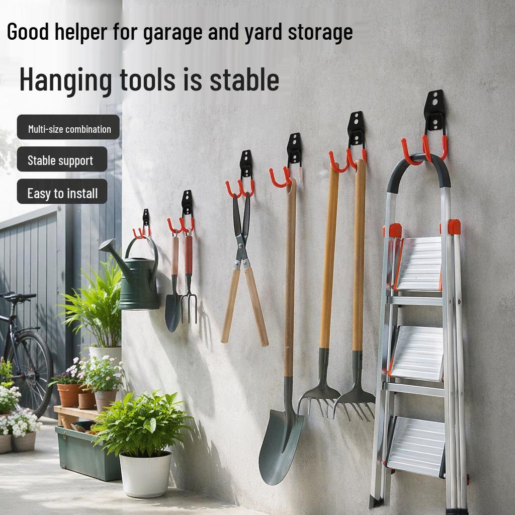 Heavy-Duty Outdoor Multi-Spec Hooks for Garden Tools & Ladder Storage