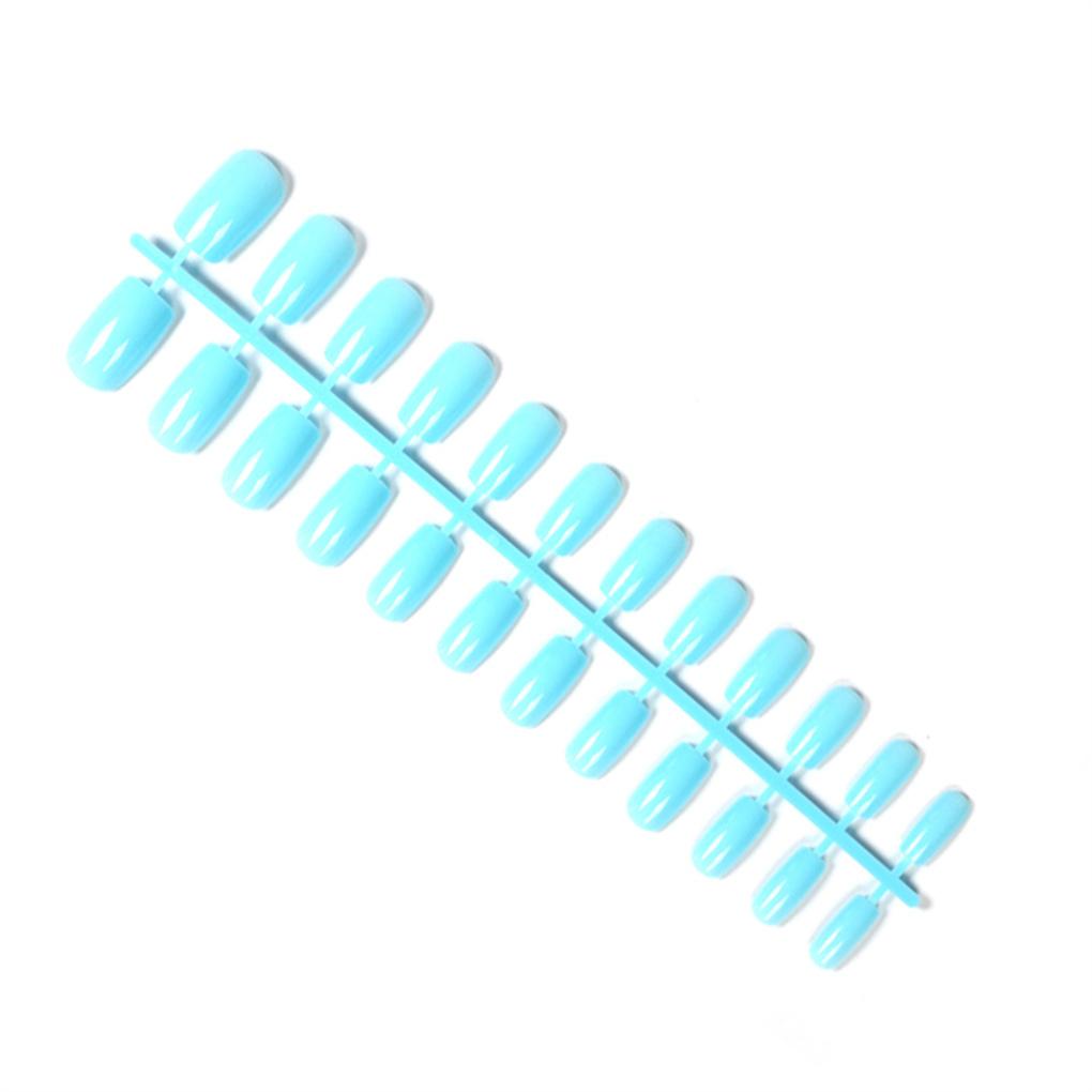 24 Pieces Square-shaped Solid Coffin False Nails Medium Length DIY Exquisite Novel Colour-fast Nail for Manicure Salons