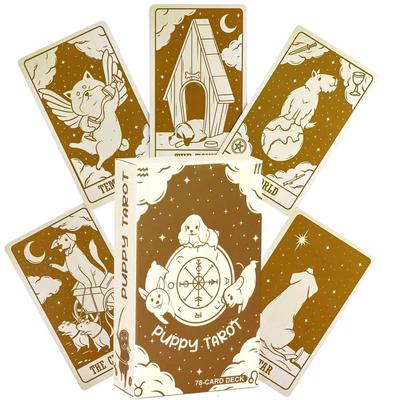 10.3*6cm Puppy Tarot Deck 78 Cute Tarot Cards for Beginners Rider-waite Tarot System Pocket Size Dog Themed Tarot