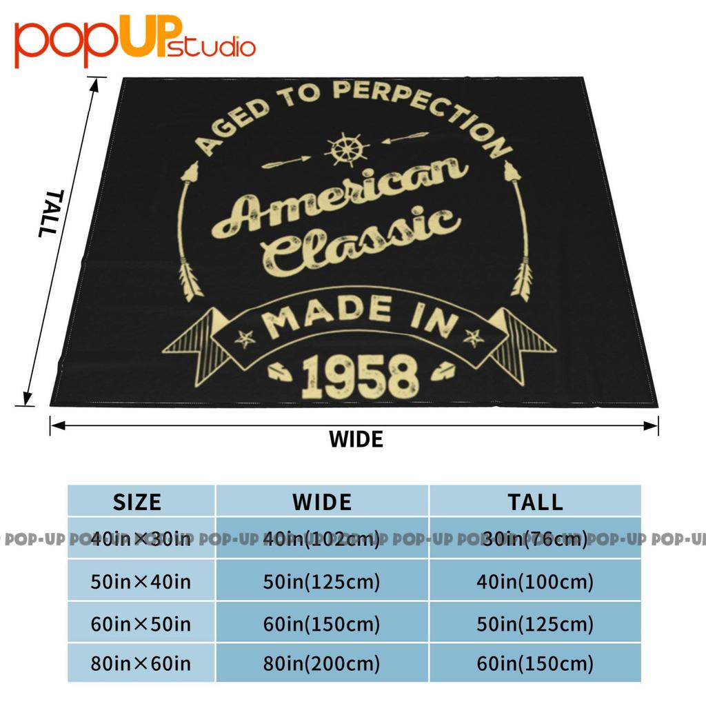 American Made In 1958 Ultra-Soft Blanket Quilt Winter Sofa Cover Bed Covers