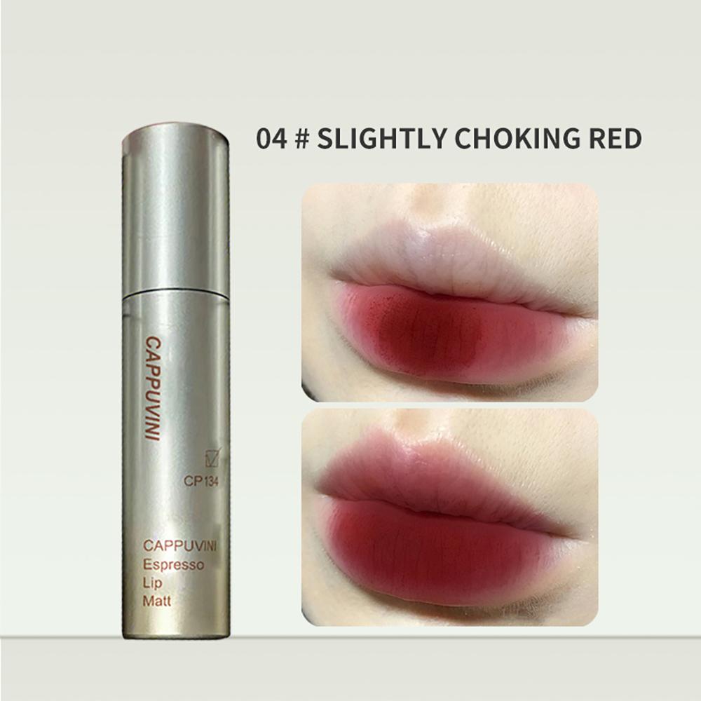 Cappuvini Espresso Matte Lipstick Velvet Lip Glaze Waterproof Long-lasting Texture Smooth Glossy Makeup Setting Lip