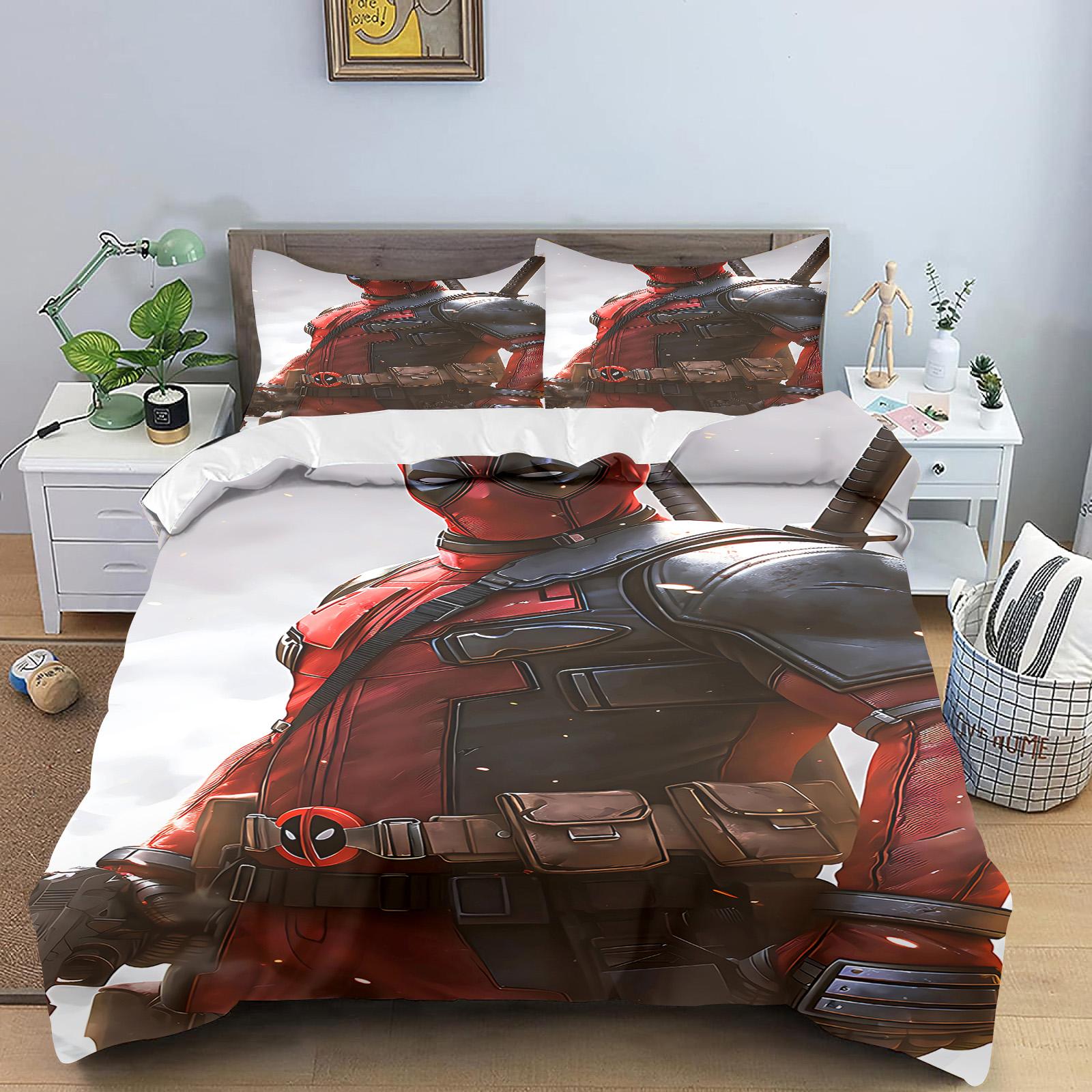 

Deadpool Anime, Home Bedroom Comforte Nordic polyester material, suitable for children and adults, 3-piece set 135x200cm