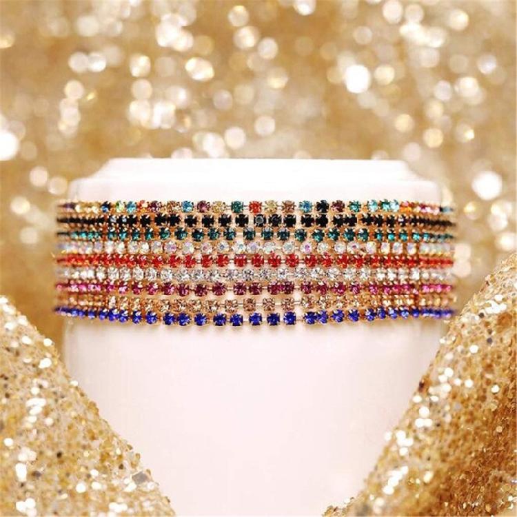 9Pcs Stackable Elastic Crystal Bead Bracelet Rhinestones Handchain Fashionable Stretch Wristchains Jewelry for Women