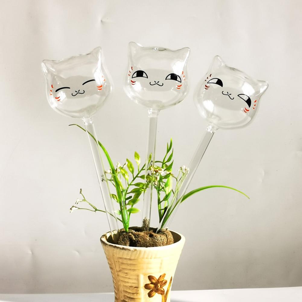 Self Watering Globes Glass Cat-shaped Plant Watering Bulbs Automatic Self-watering Globes for Indoor Outdoor Potted Plants
