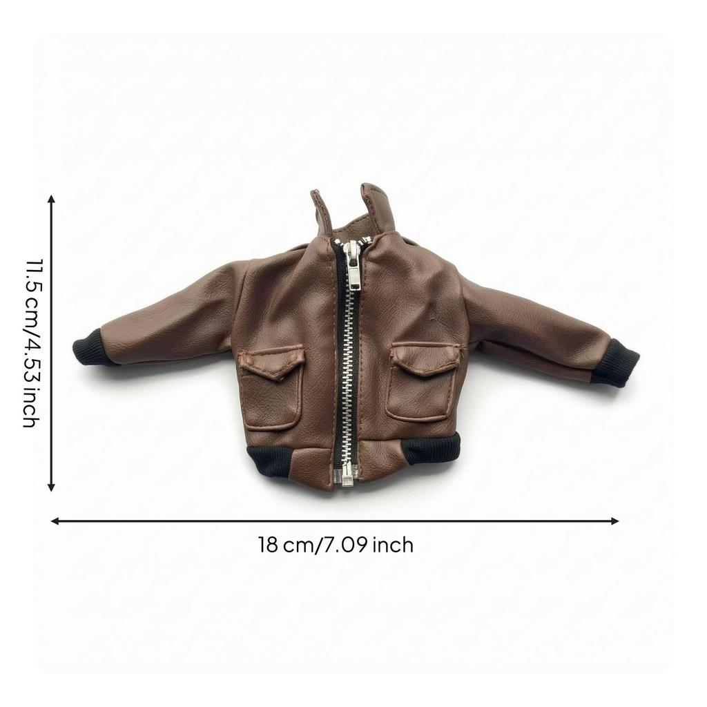 1/6 Scale Pilot Jacket Front Fastener Covering Pockets