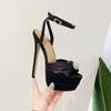 Fashion Luxury Crystal Buckle Strap Platform Sandals Sexy Peep Toe 16CM Thin High Heels for Women Elegant Sandals Banquet Party Shoes