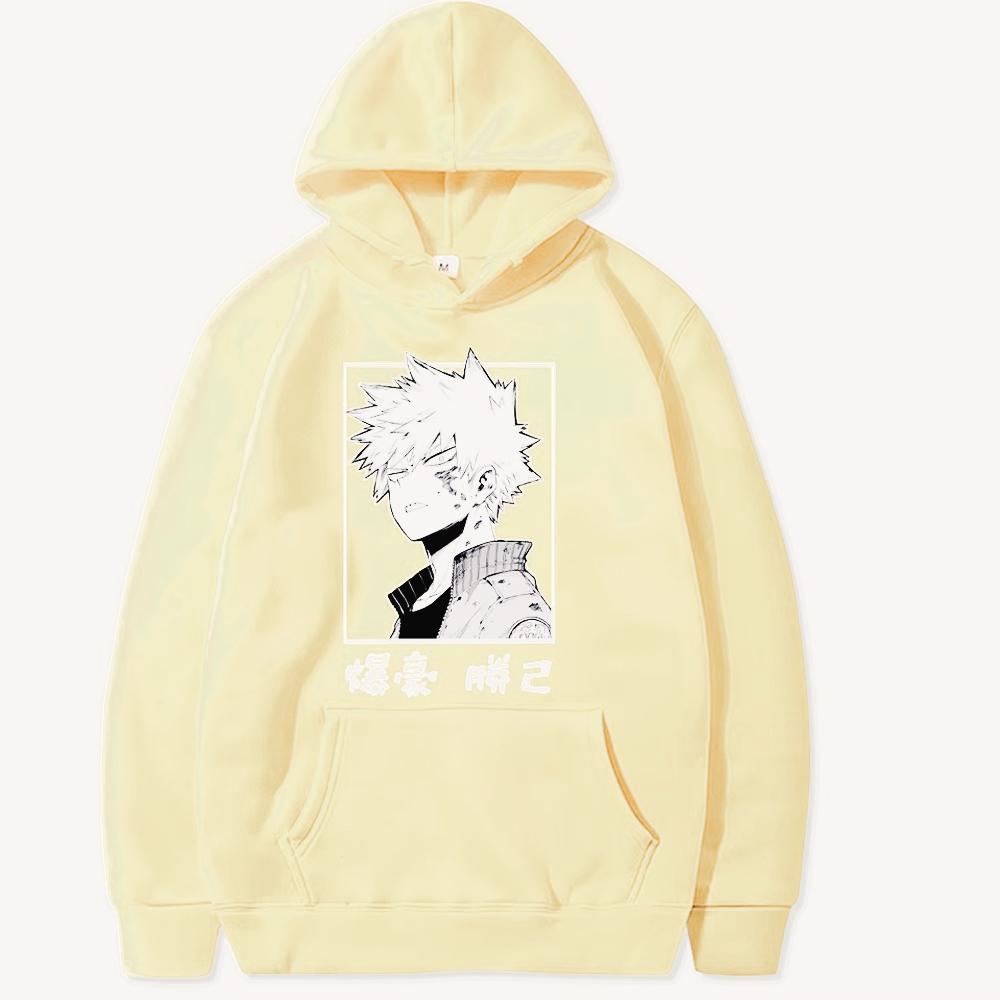 Unisex mikiny Harajuku My Hero Academia Japonské anime Bakugou Katsuki Pánská mikina s kapucí Streetwear Neformální mikiny s potiskem