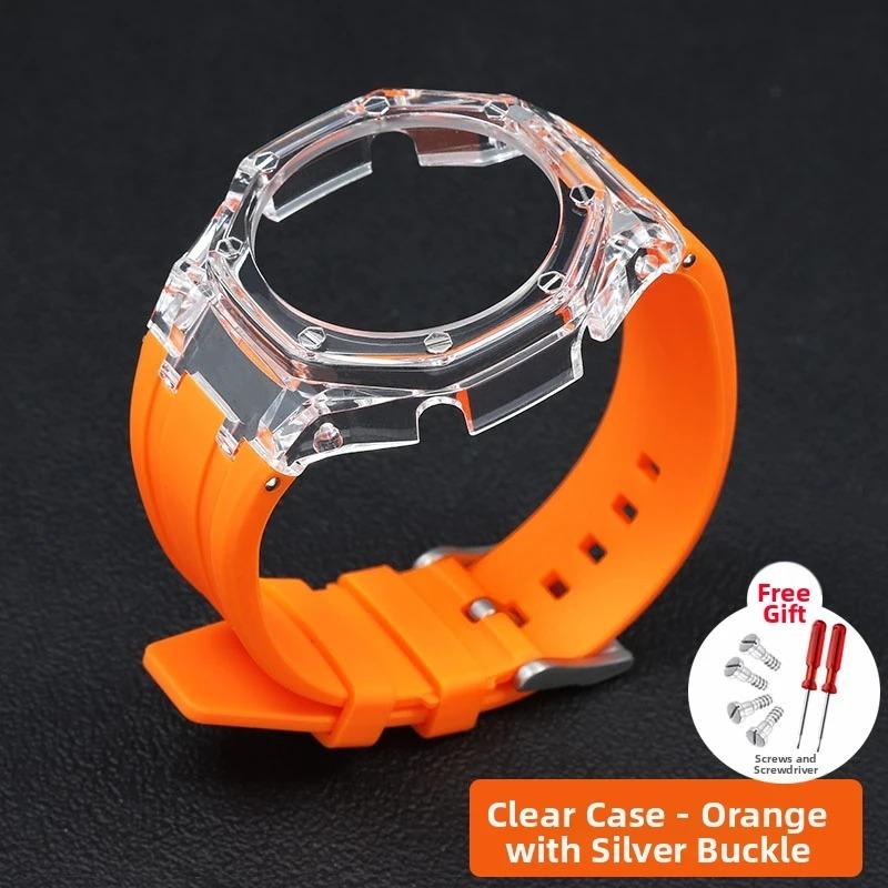 GA2100 watch Accessories Mod kit For Casio G-shock GA-2100 2110 Watch Scale Ring Metal dial Set | Steel case rubber strap Parts