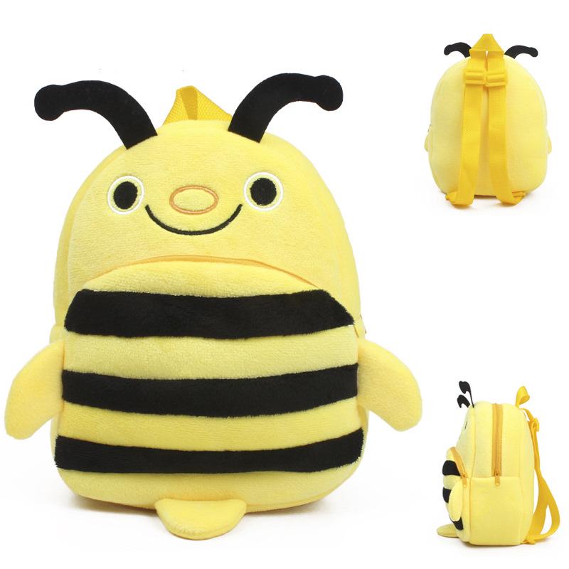 Yellow Bee Baby Lovely Cartoon School Bag Kids Honeybee Design Plush Backpack Boys and Girls Mini Cute Bags