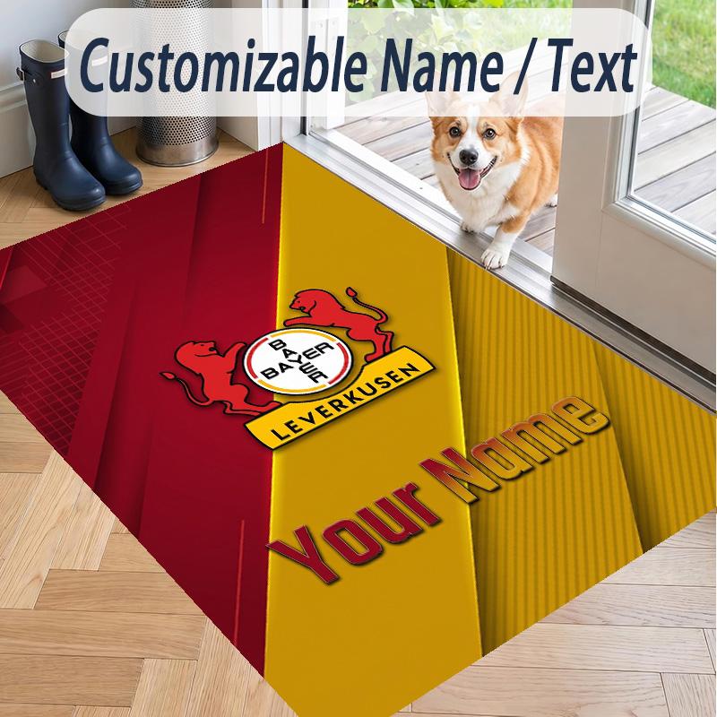 Custom Text Printed Rug Bayer Leverkusen Football Non Slip Floor Carpet For Home Room Decor