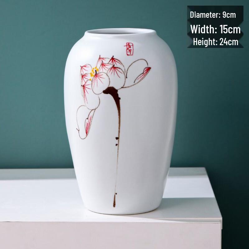 Набор из 2 ретро-керамических гидропонных ваз ручной росписи