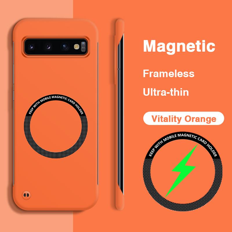 

Frameless Funda Hard Phone Case for Samsung Galaxy S10 Plus S10+ S10Plus Magnetic Wireless Charging Thin High Qualtiy Back Cover Galaxy S10+