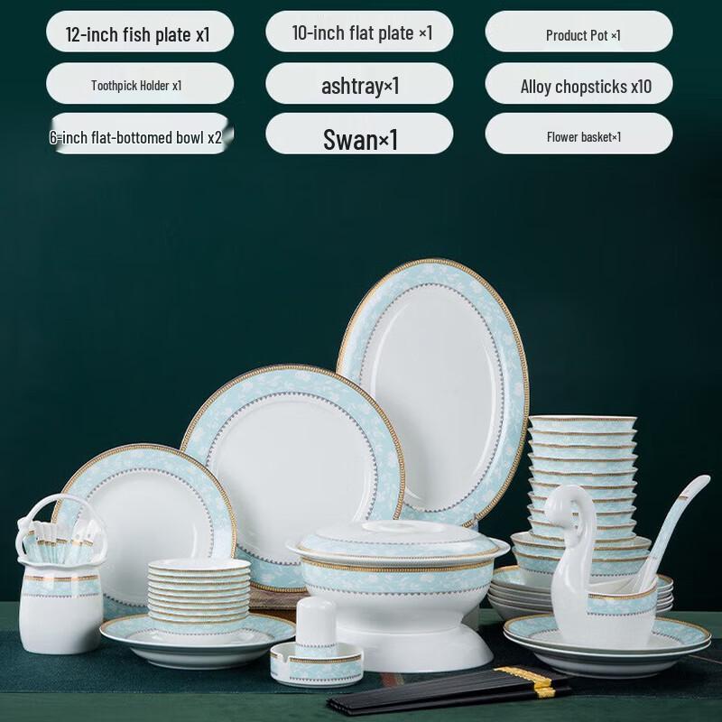 JANLA Gold Rim Ceramic Dinnerware Set