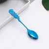 Stainless Steel Rose Spoon Flower Handle Coffee Tea Spoon Colorful Dessert Ice Cream Stirring Spoon Kitchen Tableware