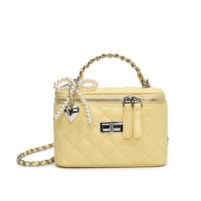 Minimalist Pu Box Bag With Chain And Embroidery For Urban Style