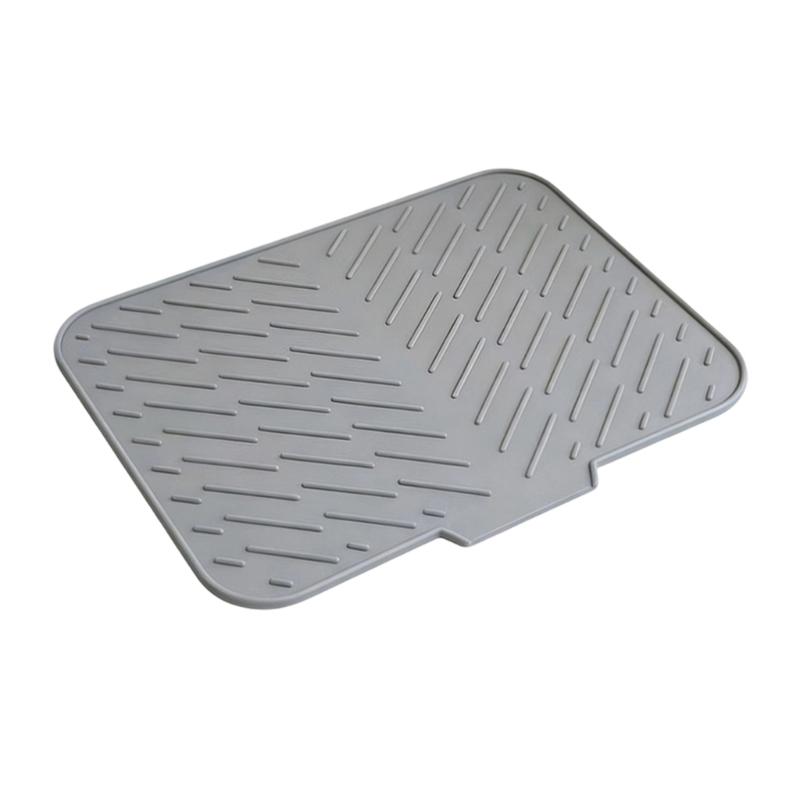 Flexible Sink Drying Pad For Dishes Having Sloped Structure And Efficient Moisture Removal To Maintain Area Dry And neat