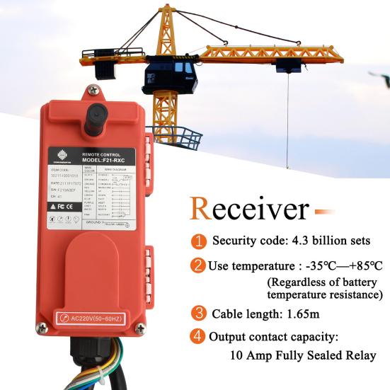 

F21-E1B Пульт дистанционного управления 360 градусов безбарьерный высокопроизводительный огнестойкий ABS беспроводной водонепроницаемый передатчик