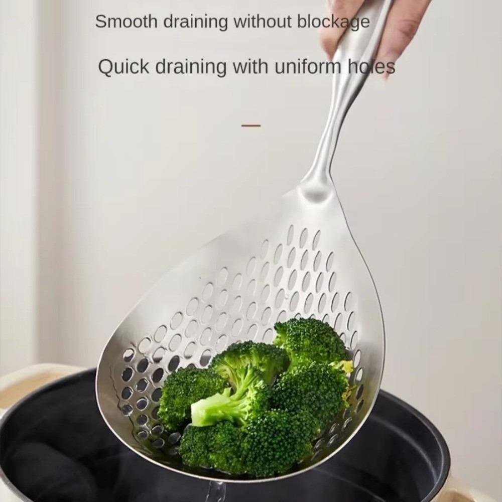Stainless Steel Skimmer Spoon Durable Food Strainer Spoon New Colander For Frying and Cooking