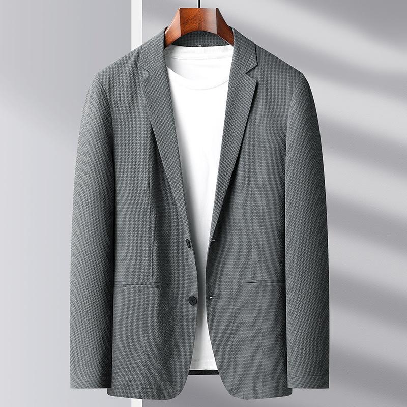Men's Casual Suit Spring and Autumn Light Luxury Business Single West Middle-aged and Young People Solid Color Single-breasted Trendy Suit Jacket