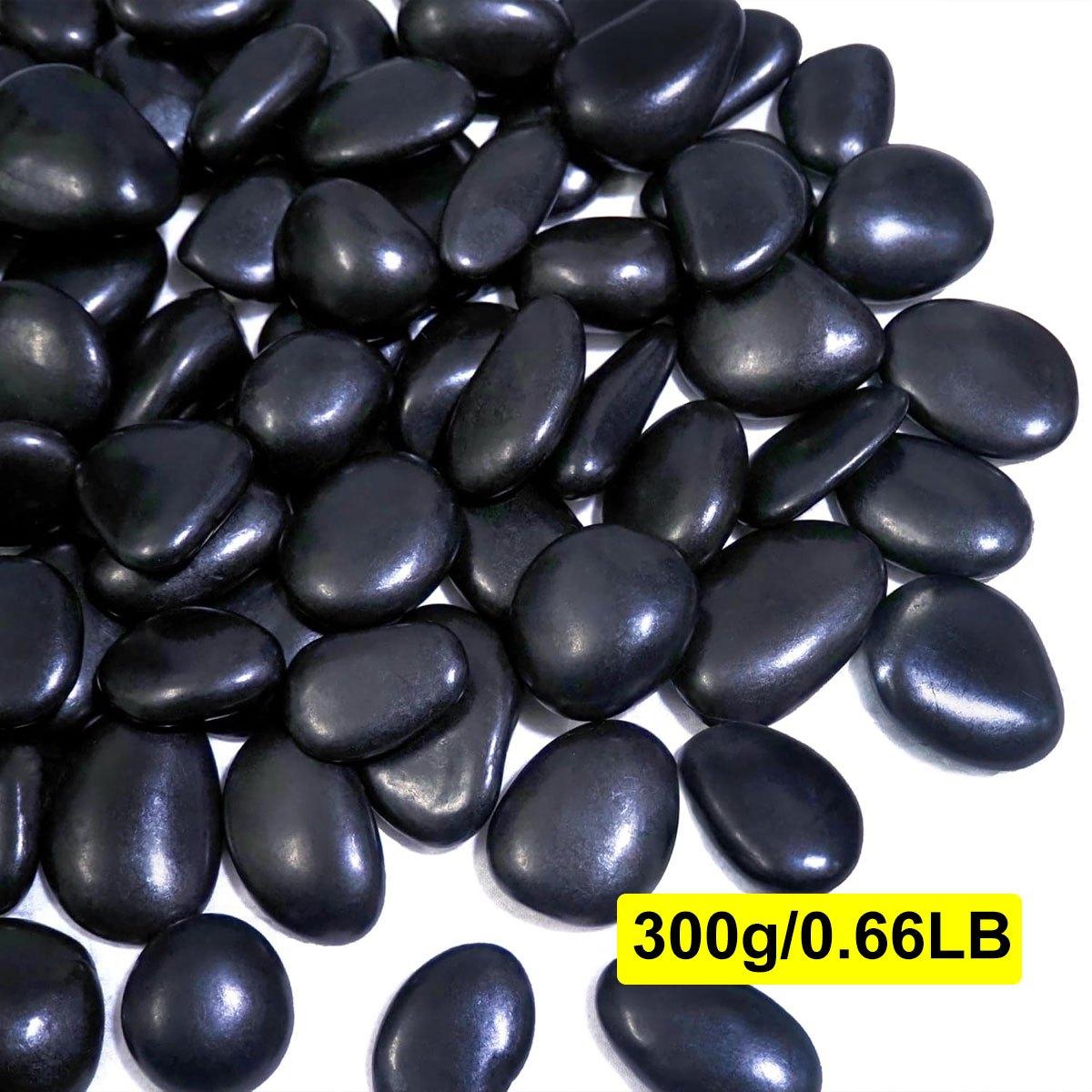 

300g Black High Polished Natural Pebbles 2-3cm Courtyard Landscape Decoration Rocks Peddles for Plant Vases Fish Tank ZSY