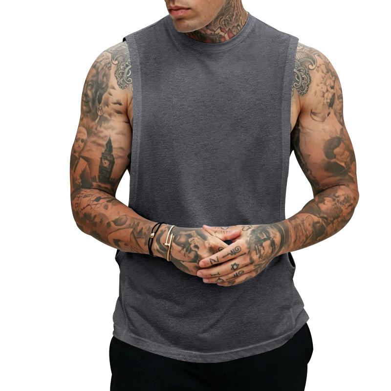Mens Sleeveless Loose Quick Dry Gym Training Tank Top