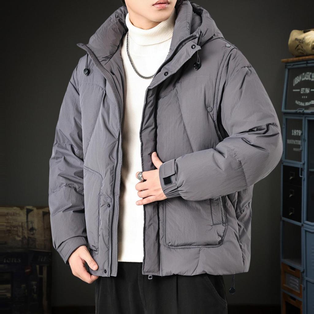 2025 Herren Trendige Weiße Entendaunen Winter Kapuzen Pufferjacke - Lockerer Schnitt, Übergröße