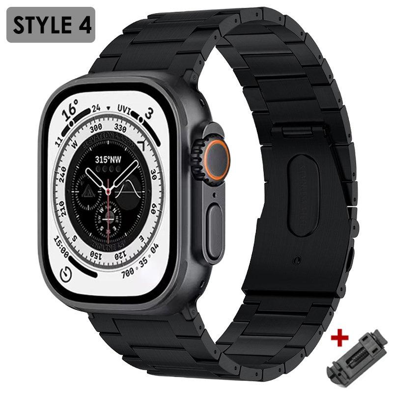 Luxury Titanium Strap For Apple Watch 9 Ultra 2 49mm 45mm 41mm Correa Bracelet For Apple iWatch Series 8 7 SE 6 5 4 se 44mm 42mm