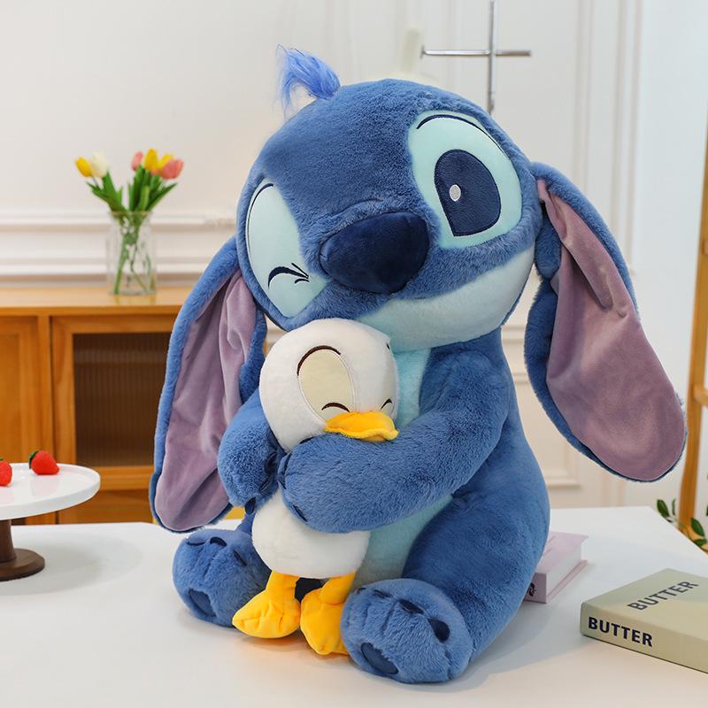 Stitch Hugging Duck Plush Toy - Large Internet Celebrity Doll Gift