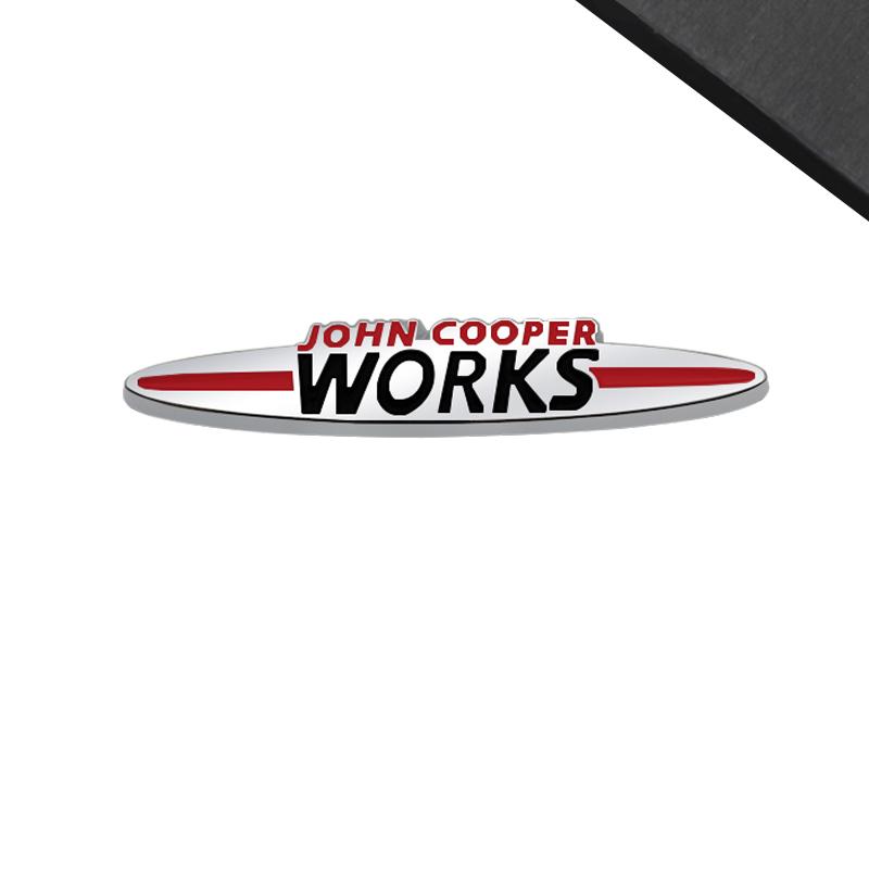 Emblema Nero JCW Styling Auto Adesivo 3D Metallo Griglia Cofano Anteriore Badge Per MINI Cooper S R55 R56 F54 F56 F55 F60 Decorazione Carrozzeria