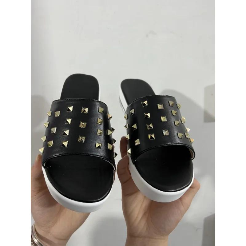NEW Beaded Women Slippers Platform Sandals Women Shoes  Summer Flat  Slides Casual Beach Ladies Flip Flops Women Shoes