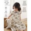 Youyou Girls' Summer Floral Flutter Sleeve Cheongsam Dress