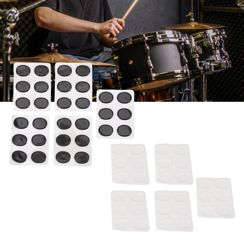 30 Peças Almofada de Gel para Bateria Autoadesiva Silicone Macio Almofadas de Gel Abafadoras Abafadores de Bateria para Controle de Tom