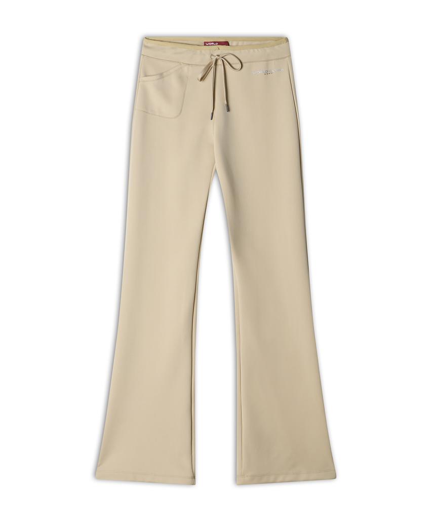 Woldeudillema Low-Waist Leggings Boot-Cut Pants (Cream)