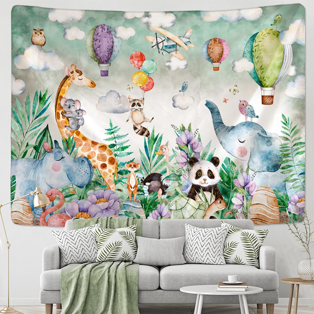 Cartoon Illustration Tapestry Wall Hanging Hippie Tapiz Psychedelic Witchcraft Art Tarot Card Kawaii Room Home Decor