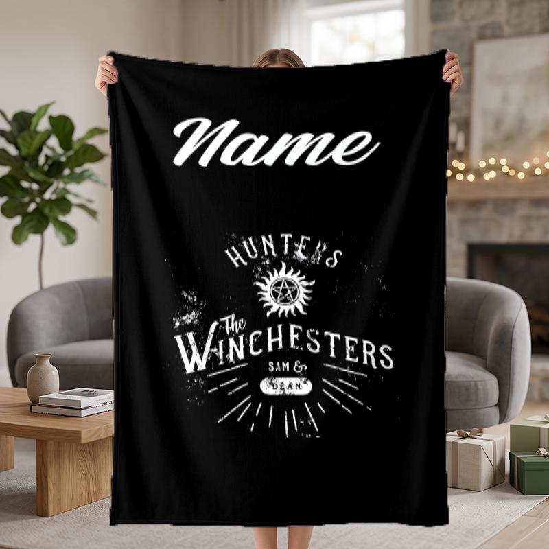 Supernatural Custom Flannel Blankets Soft Warm Cozy Throws for Home Decor Holiday Gifts