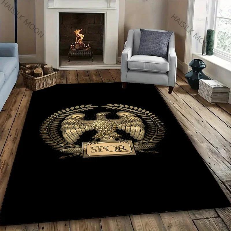 1PC Mysterious Roman Logo Print Carpet Living Room Bedroom Office Bedside Bathroom Floor Mats Home Decor Rug Gift Quick Arrival