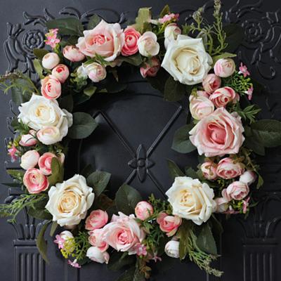 Künstlicher Rosen-Blumenkranz, Fenster- und Türdekoration, Ornament, Schaufenster-Girlande