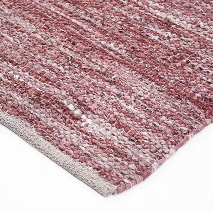 Powder Pink Braided Leather Rug 60x120