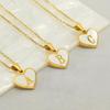Personalized Heart Letter Necklace: Stainless Steel & Natural Shell Clavicle Chain