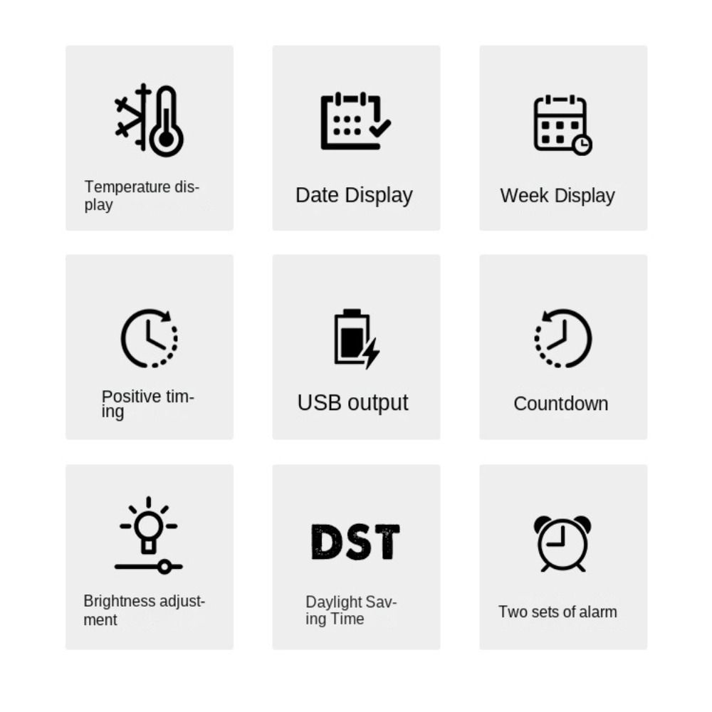 Wall-mounted Electronic Wall Clock Temperature Display Table Clock Digital LED Clocks  for Bedroom