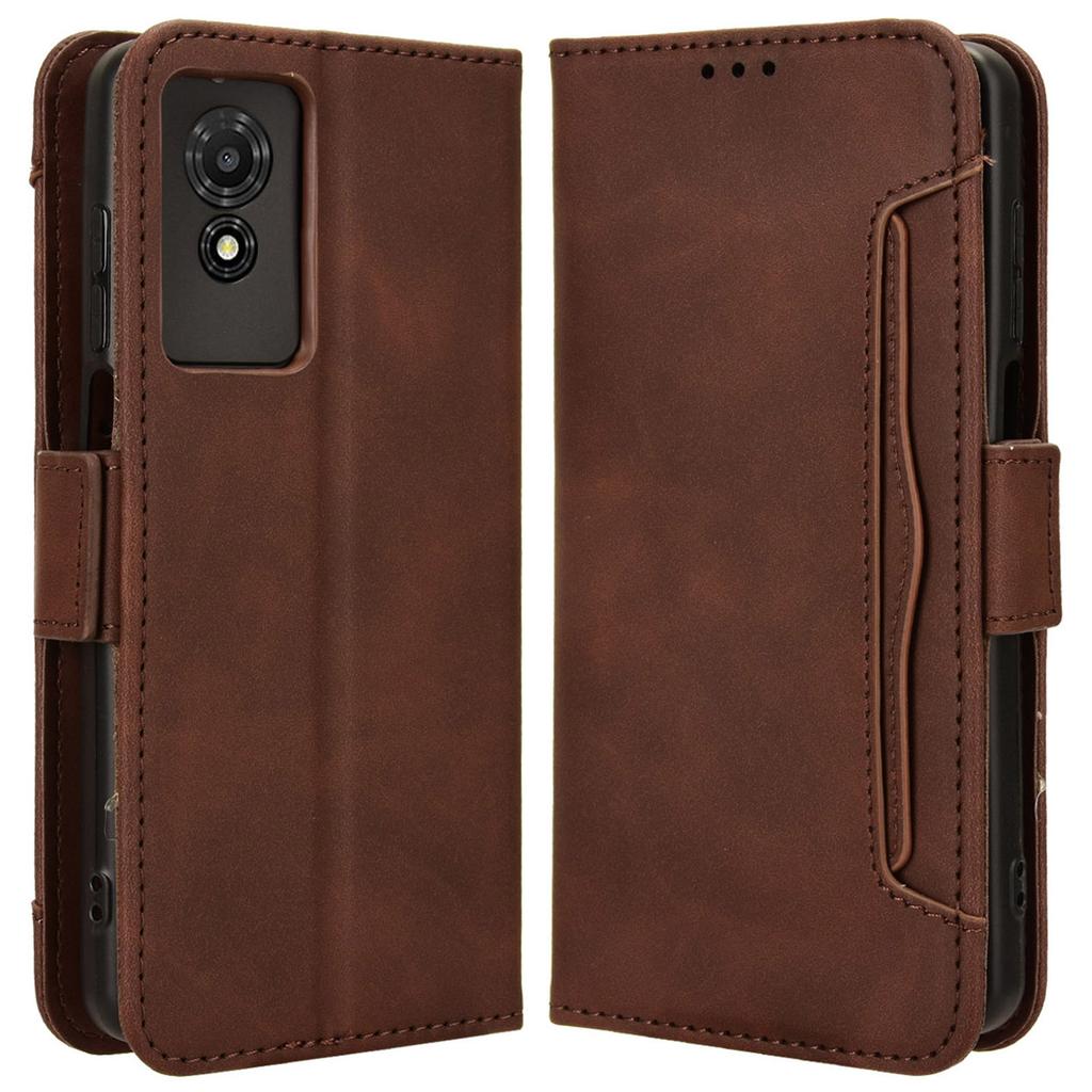 For TCL 501 Leather Case with Multiple Card Slots Folio Flip Wallet Phone Cover