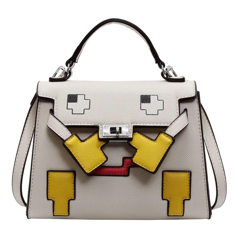 Mosaic doll bag Kelly bag retro shoulder handbag female personality niche design