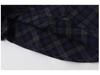 High-Waisted Navy Blue Plaid Fishtail Long Skirt - Slimming & Thickened for Autumn/Winter Women's Collection
