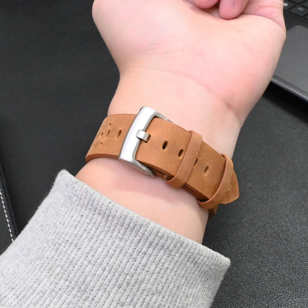 Echtes Lederarmband für Apple Watch Ultra 3 2 1 49mm Serie 11 10 46mm 9 8 7 45mm Titanarmband IWatch 6 5 4 Se 3 44mm Correa