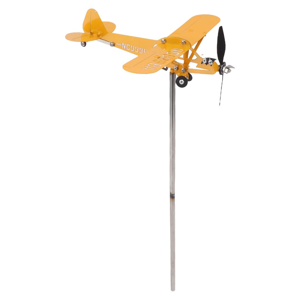 Piper J3 Cub Flugzeug Windmühle 3D Metall Flugzeug Windmühle Außen Dach Windmühle Gartendekor