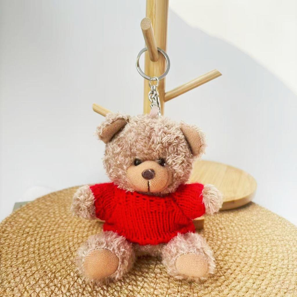 Wearable Teddy Bear Keychain Pendant – Plush Toy Gift for Graduation Season with Logo Print