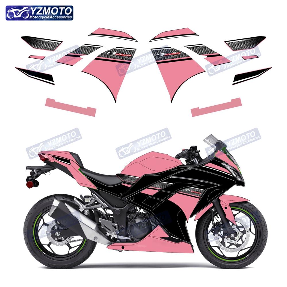 For Kawasaki NINJA300 Ninja300 EX300 Motorcycle Fairing Shell Decal Reflective Waterproof Racing Outer Panel Sticker Decoration