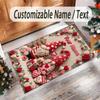 Gnome Theme Crystal Velvet Rug Personalized Custom Name Text Soft Floor Mat Home Decor