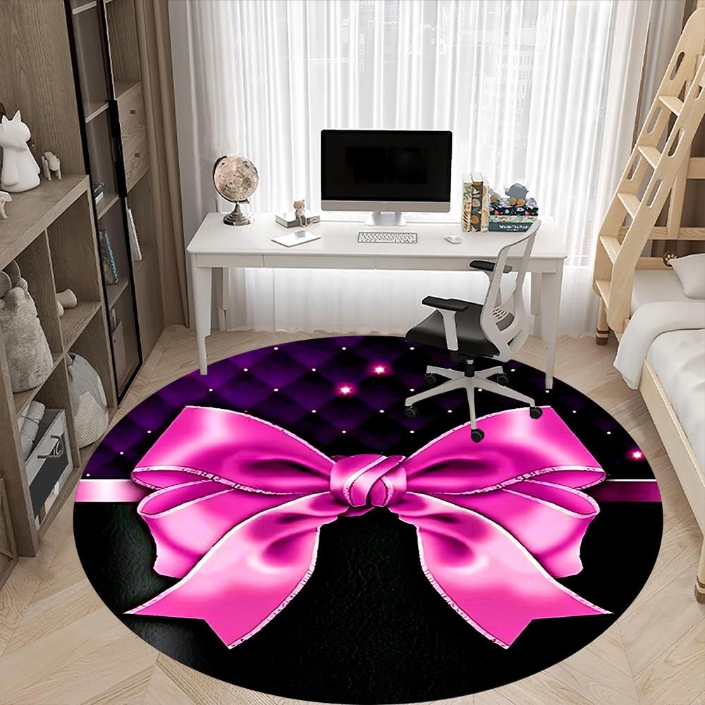1pc Bow Ribbon Chair Carpet for Office - Durable, Ideal for Chair Mats, Stylish & Functional Decorative Rug yy260203087