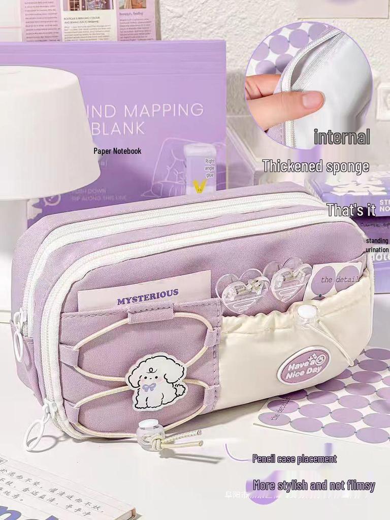 2025 Trendy Large-Capacity Pencil Case for Middle School Girls: Stylish & High-Value Stationery Box